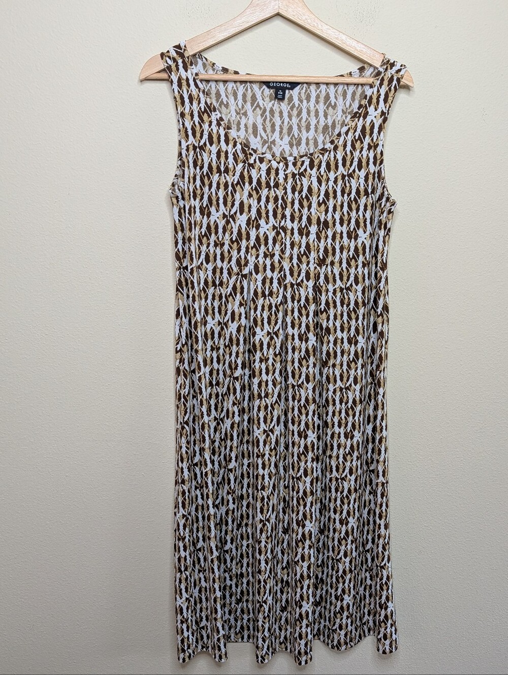 George Brown Print Sleeveless Maxi Dress - M (8-10)
